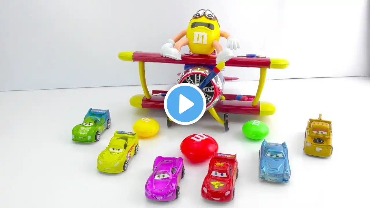 Learn counting and colors with toys Disney Cars and M&Ms candy Education video for kids and children