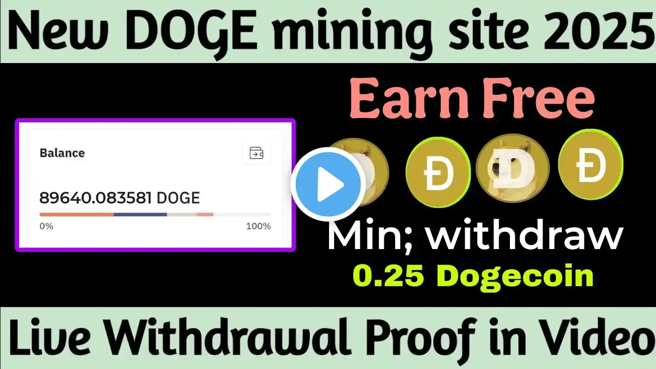 Free dogecoin mining website | $4 live withdrawal proof  | Free dogecoin earning website