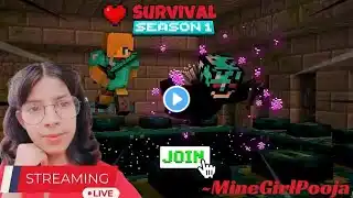 MINE GIRL Pooja  is live💙Minecraft Survival series 😊Warrior smp⚔️#minecraft #shortsfeed #shortslive