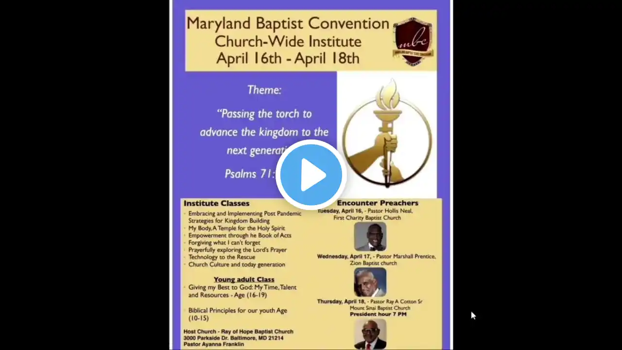 Ray of Hope Live: Maryland Baptist Convention 1st Night Service 2024