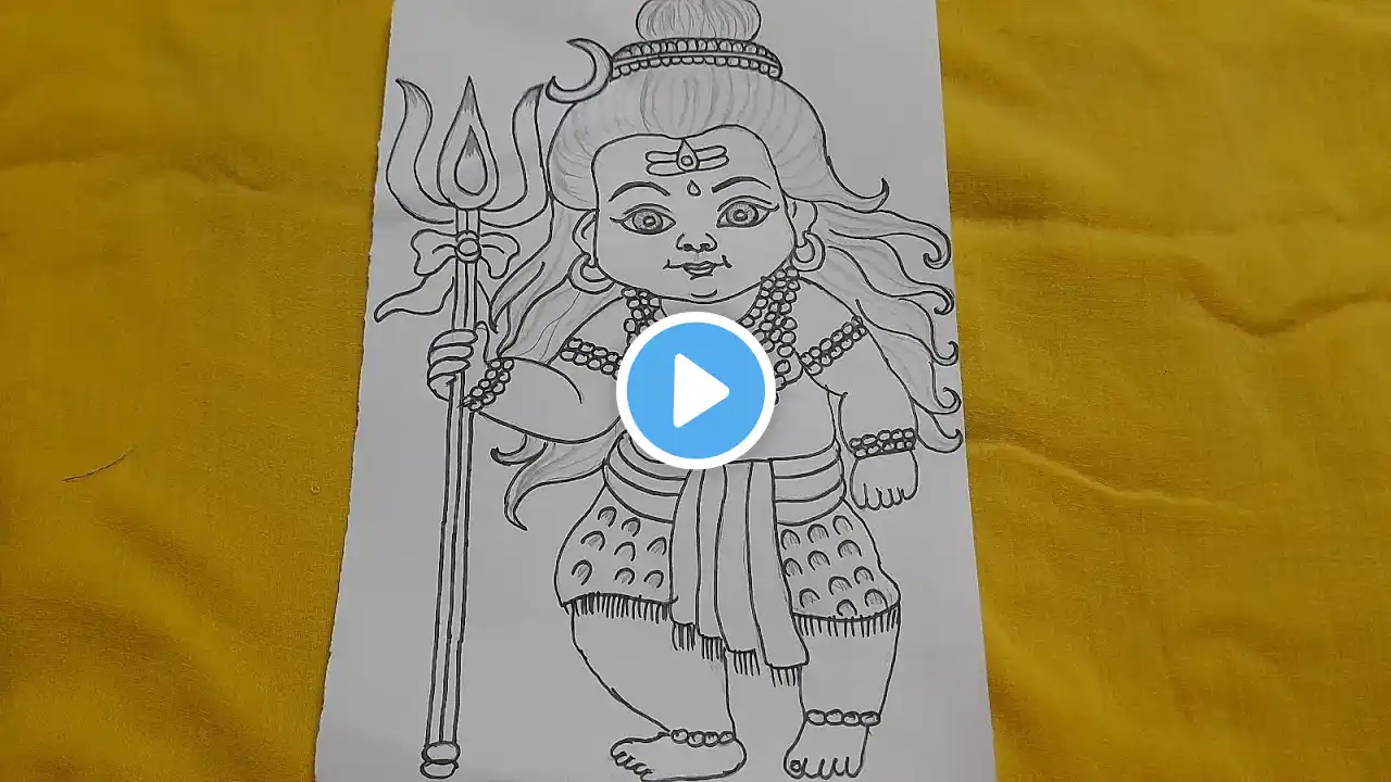 Cute bholenath easy drawing l lordshiva l drawing l goddrawing l easydrawing l pencildrawing l art