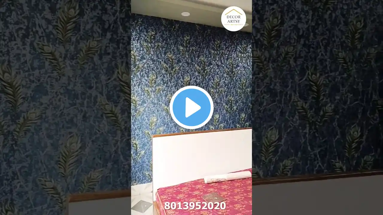 Wallpaper installation | 3d Wallpaper #shorts #shortsviral #trending #homedecor #3dwallpaper #fyp