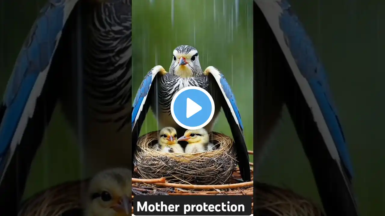 🌧️ Ultimate Protection: Mother Bird Shields Her Chicks from Heavy Rain 🐦💖 |#BirdNest#Nature#Wildlife