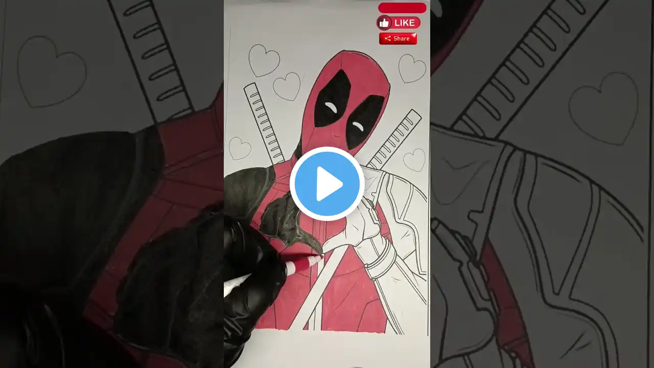 How To Color Deadpool | Coloring Pages #deadpool #colors #trending #shorts #funwithcolors #fyp