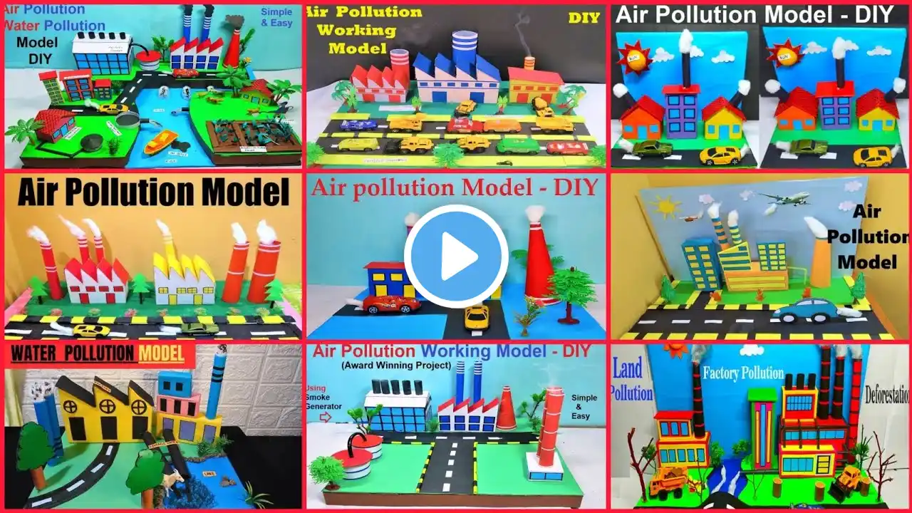 Air pollution & water pollution project model ideas💡types of pollution project model for school #diy