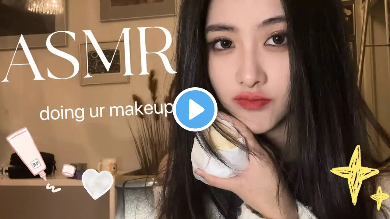 【ASMR】resubmit~💖gently doing YOUR makeup in a cozy winter cabin | trigger & layer sound
