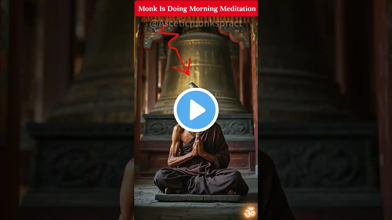 🌸Monk Meditating in Front Of a Buddhist Bell 🙏[ॐ]