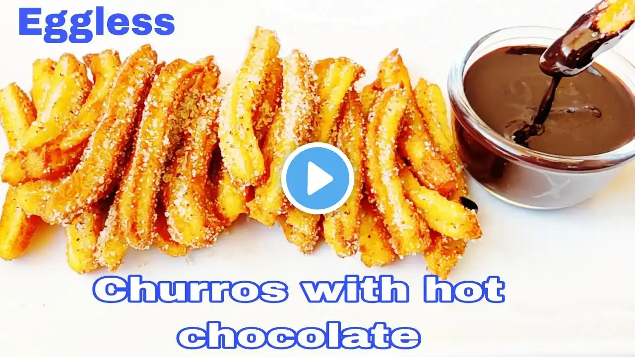 Churros with hot chocolate/How to make Perfect Churros/Churros easy recipe/Eggless Churros/Churros