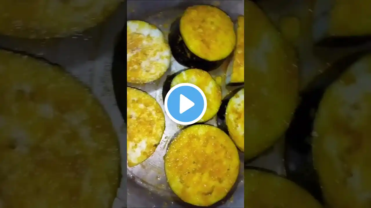 begun bhaja 🍆🍆 বেগুন ভাজা।। 2 minute ready recipes #shorts #fried  #begun #recipes