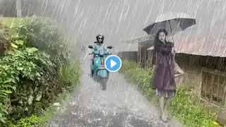 Terrifying Thunderstorm! ⚡Extreme Rain & Lightning in Indonesia, Rain Sounds Deep Sleep & Relaxation