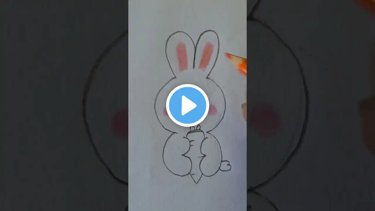 how to draw rabbit🐇 #shortvideo #art #artist #shorts #trending #youtubeshorts #viralvideo #how