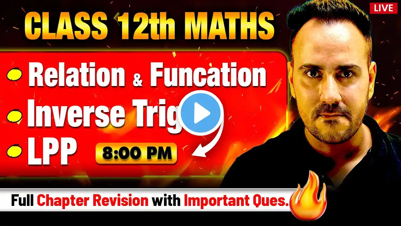 Class 12th Maths Marathon 🚀| Relation & Funcation, Inverse Trigo & LPP Ushank Sir | Boards Revision