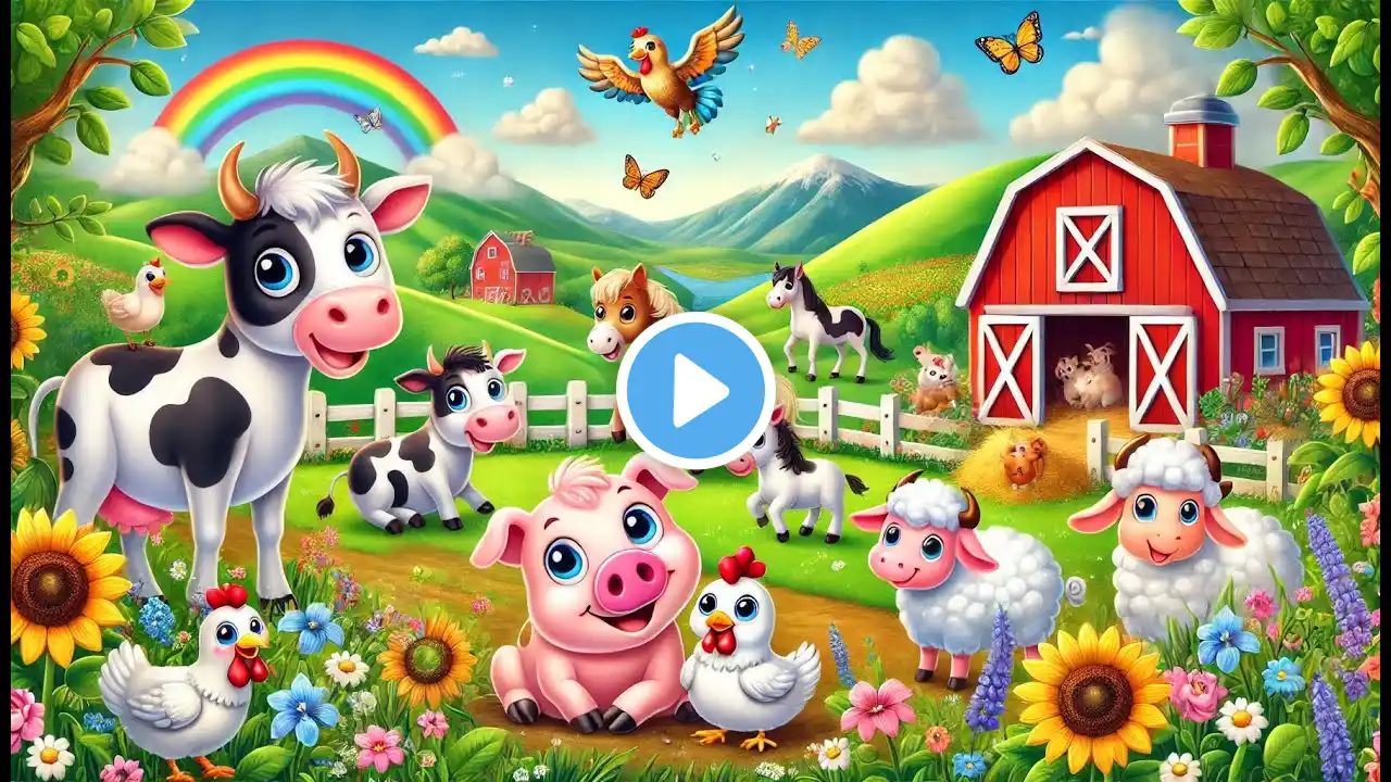 🐮 Moo Moo! Farm Animal Sounds Song for Kids | Fun Learning Music 🎶