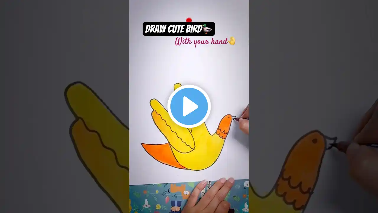 Bird🦜with Hand🤚🏻#shorts #shortvideo #viralshorts #trending #ytshorts #art #shortsfeed #drawing