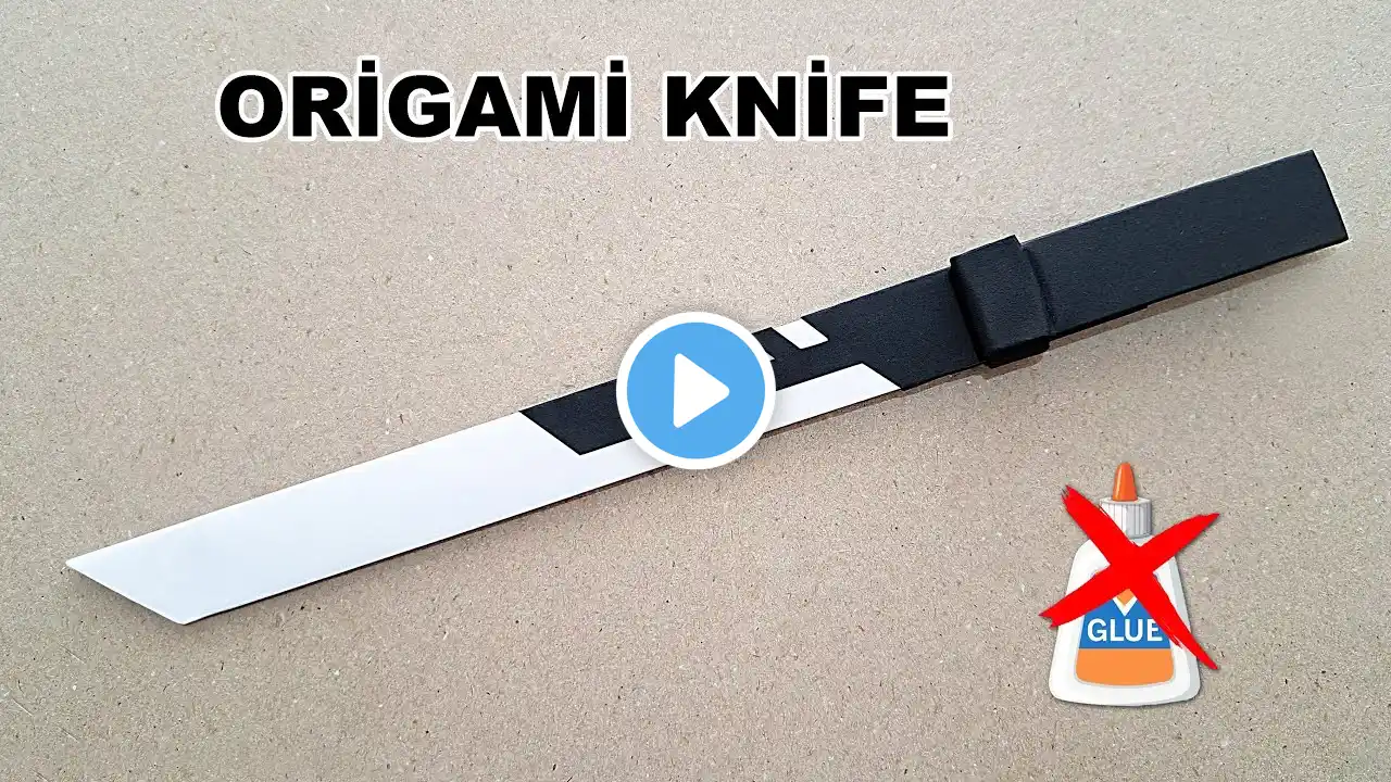 DIY - MAKING ORIGAMI KNIFE FROM PAPER - ( No Glue / No Tape )