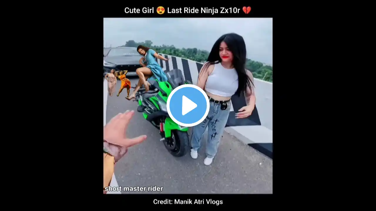 Girl V's boy rider short 😂 | last ride gute girl|super bike reaction#zx10r #ninjah2r #kawasakininja