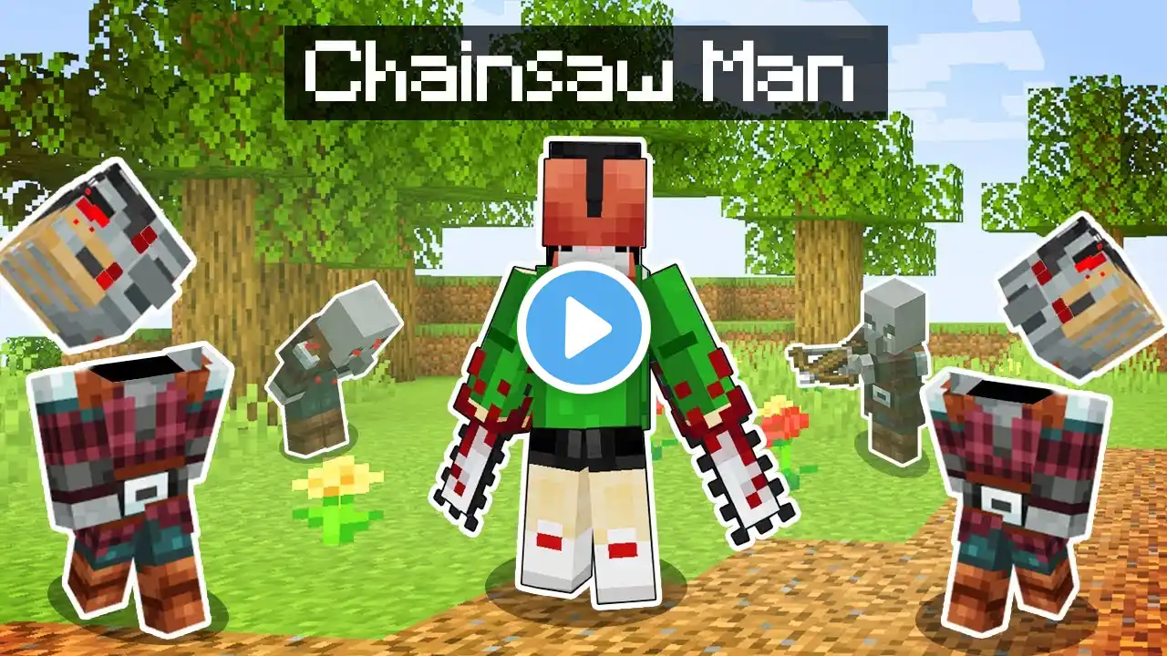 I Became a CHAINSAW MAN in Minecraft PE (Tagalog)