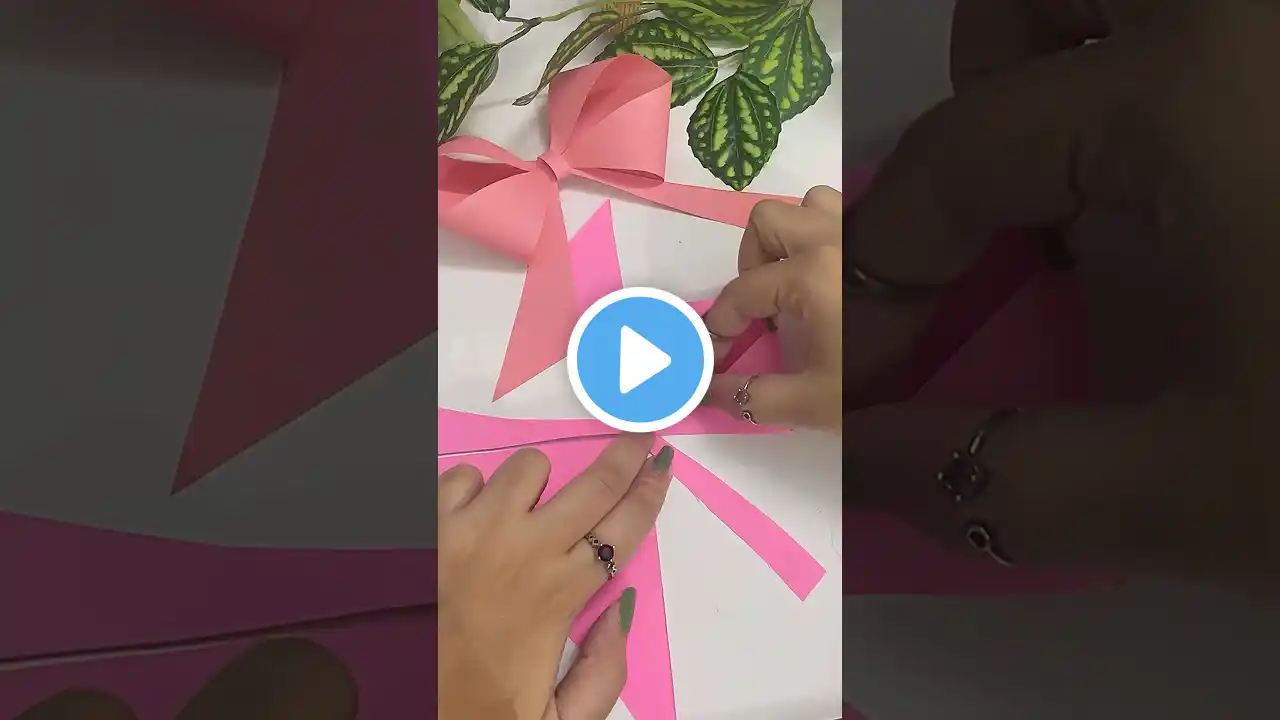 WOW! Easy Paper Bow🎀#papercraft #pookie #paperflower #craft #shorts #craftingtutorial #papercrafts