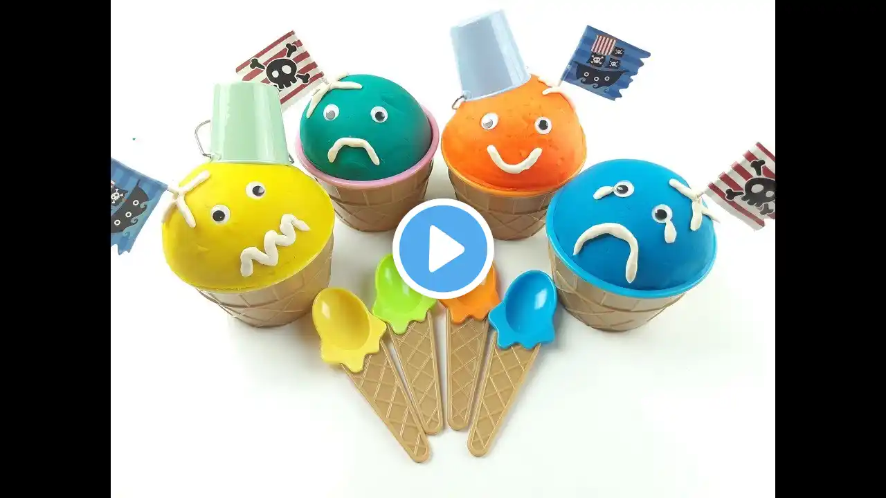 Play doh Ice Cream Cups/ Learn colours and emotions