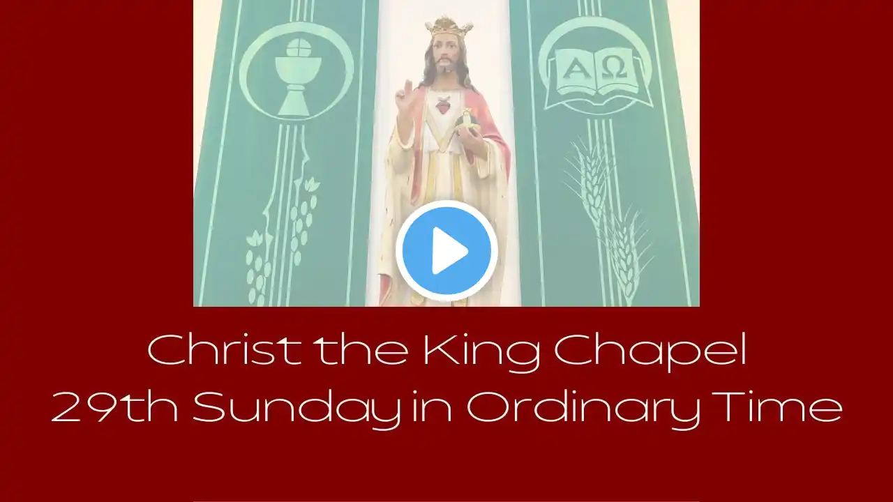 Welcome to the 29th Sunday in Ordinary Time