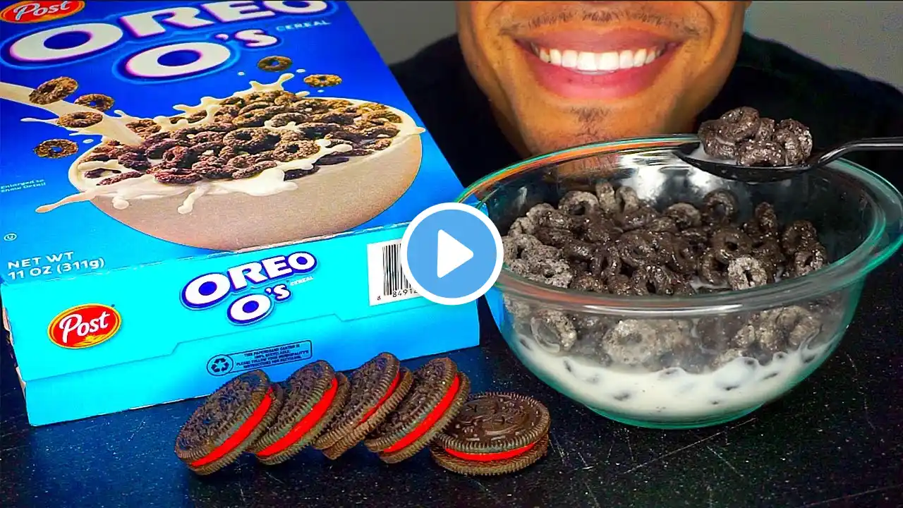 ASMR OREO O'S COOKIE CEREAL MILK | EATING MOUTH SOUNDS NOISES NO TALKING | MUKBANG