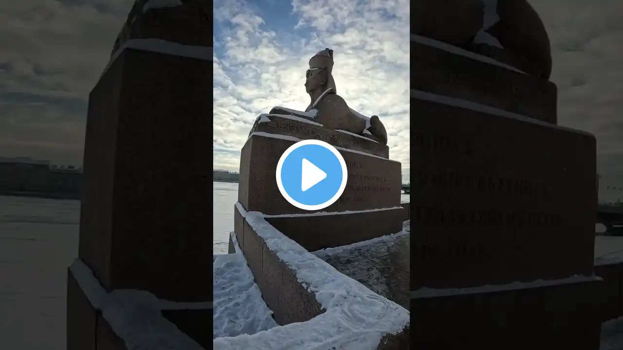 Granite Sphinx in the Snow #walk #travel #explore #tourism #asmr #winter #art #europe #adventure #ez