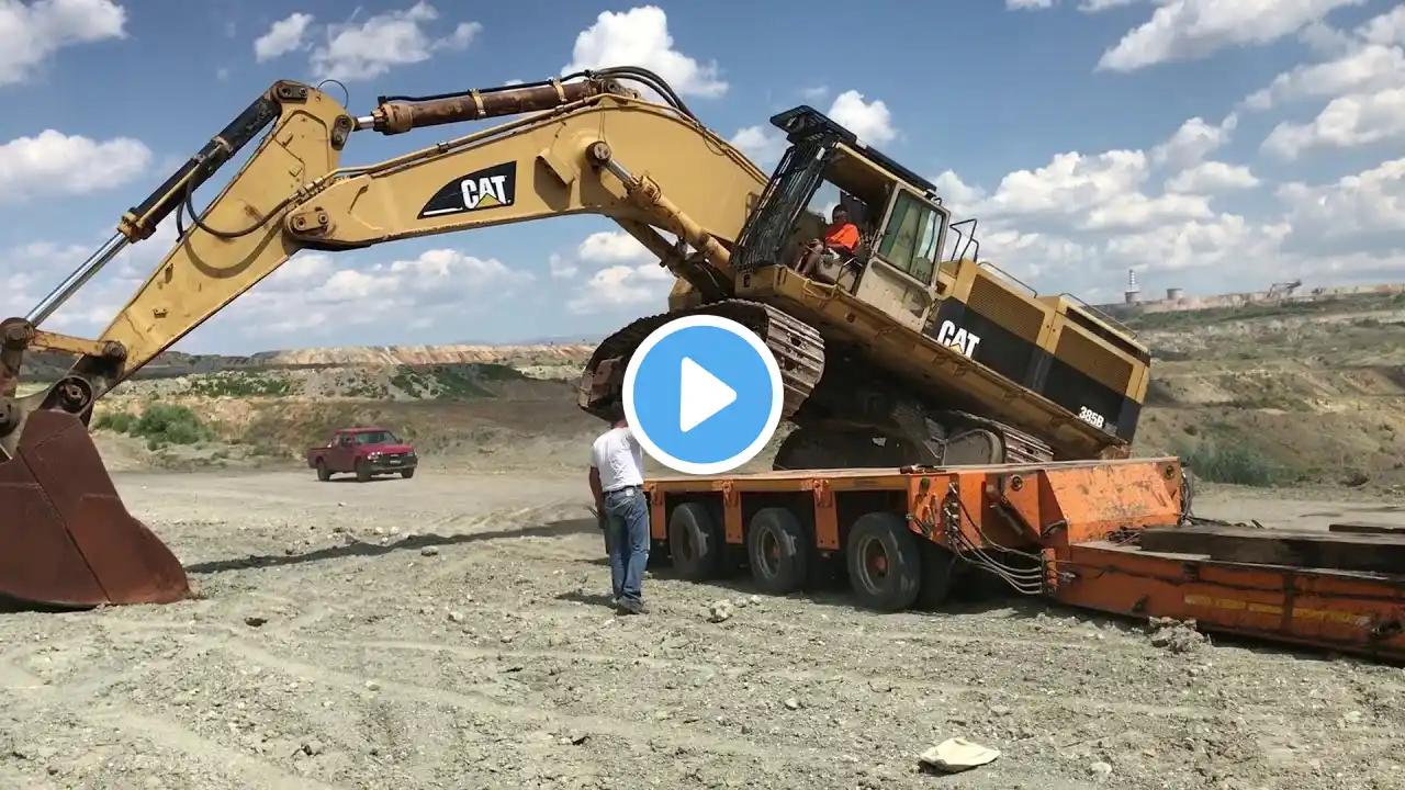 Transporting Two Caterpillar 385C With 2 Man Trucks - Fasoulas Heavy Transports