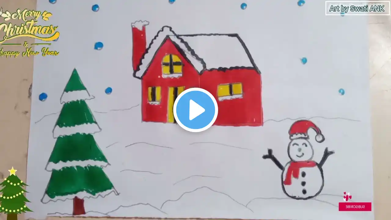 merry 👍 Christmas ll christmas tree drawing and colouring ll easy Christmas Drawing  #trending