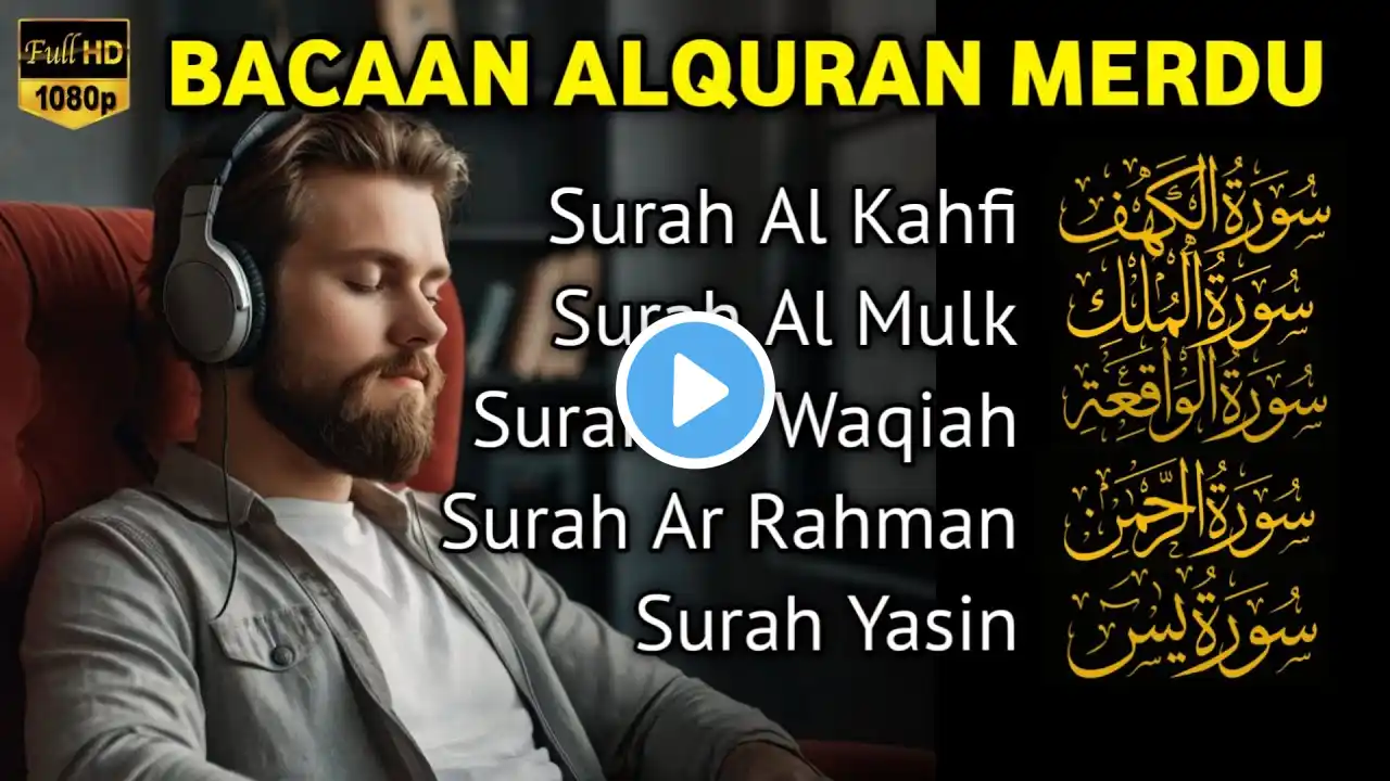 MUROTTAL MERDU Pengantar Tidur AL KAHFI, AL MULK, AR RAHMAN, YASIN, AL WAQIAH | Alaa Aqel