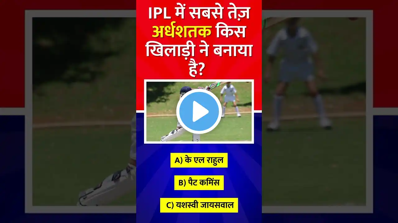 IPL : सबसे तेज़ अर्धशतक | GK quiz | Current Affairs