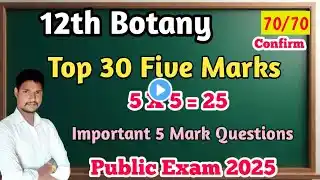 12th Botany Top 30 Five Marks 25 Marks Confirm | Public Exam 2025