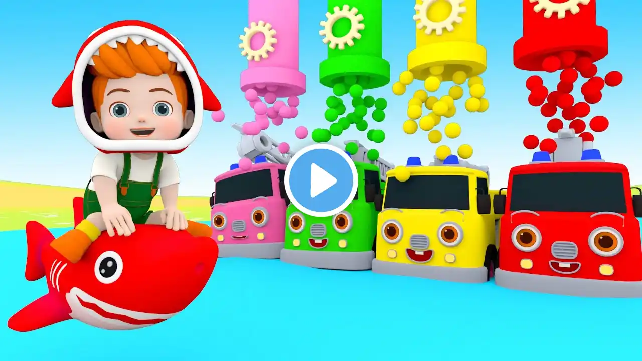 Color Balls Song! | Five Little Monkeys Jumping On The Bed & Baby Shark