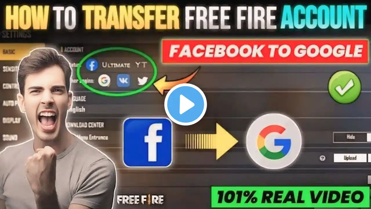 FreeFire account transfer Facebook to Google | free fire account transfer kaise karen