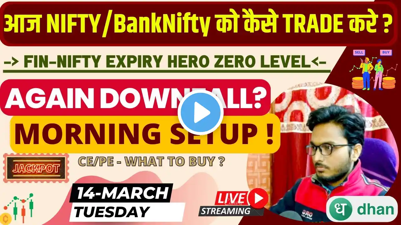 ✅Bank Nifty/Nifty Best Setup for 14th March - Gap Up Trap🤯 | Pre market analysis | call/put dhan