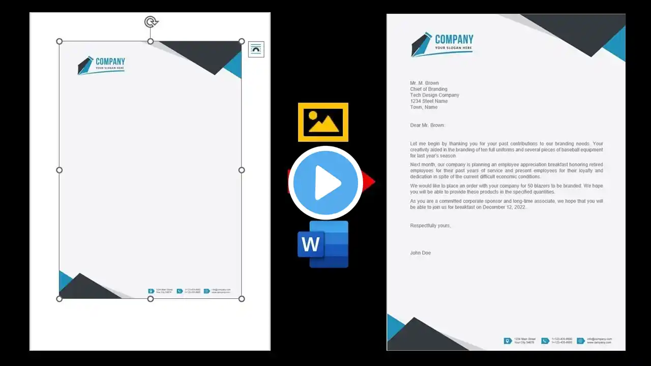 ✅ How to Insert Image Letterhead in MS Word 2019, 2021