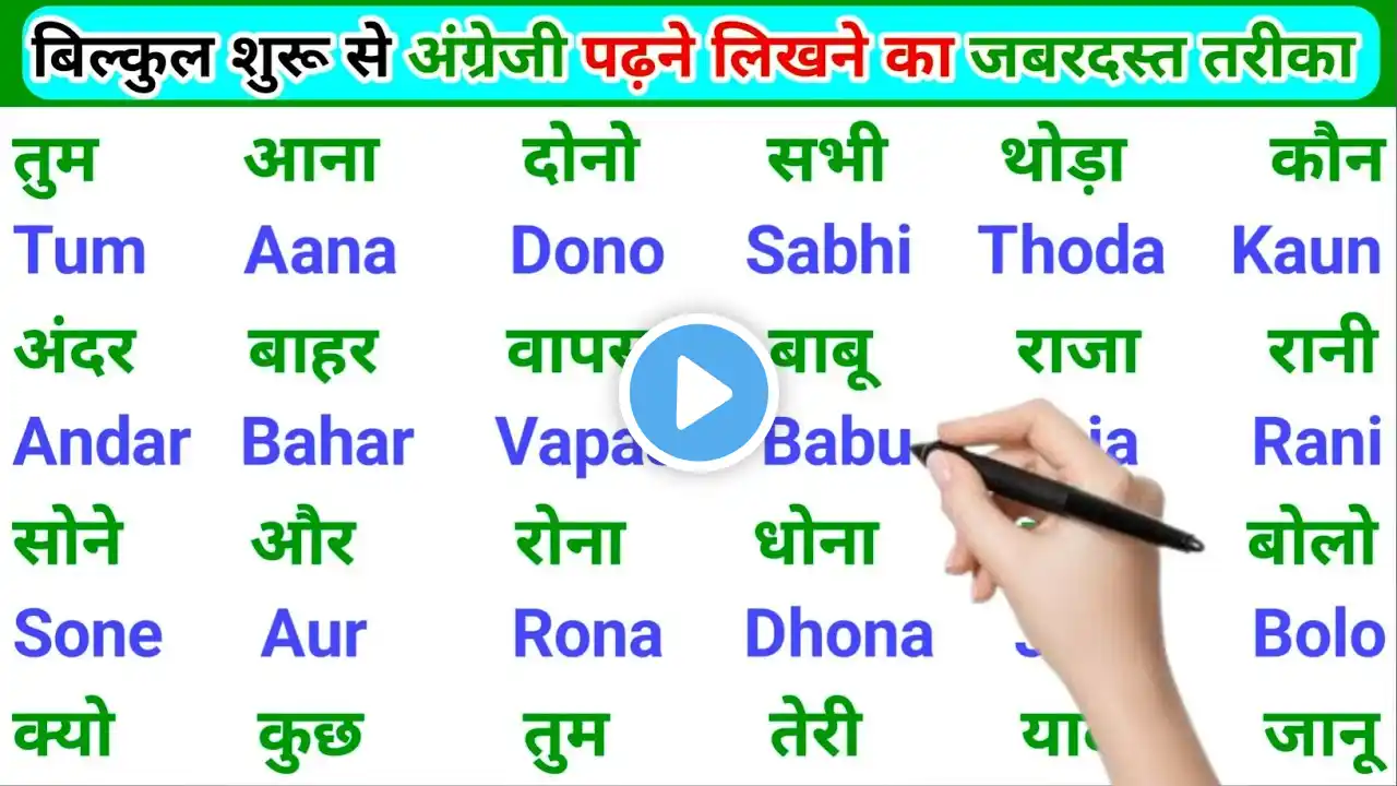 अंग्रेजी में नाम लिखने पढ़ना कैसे सीखें | English padhna likhna seekhe |English me name kaise likhen