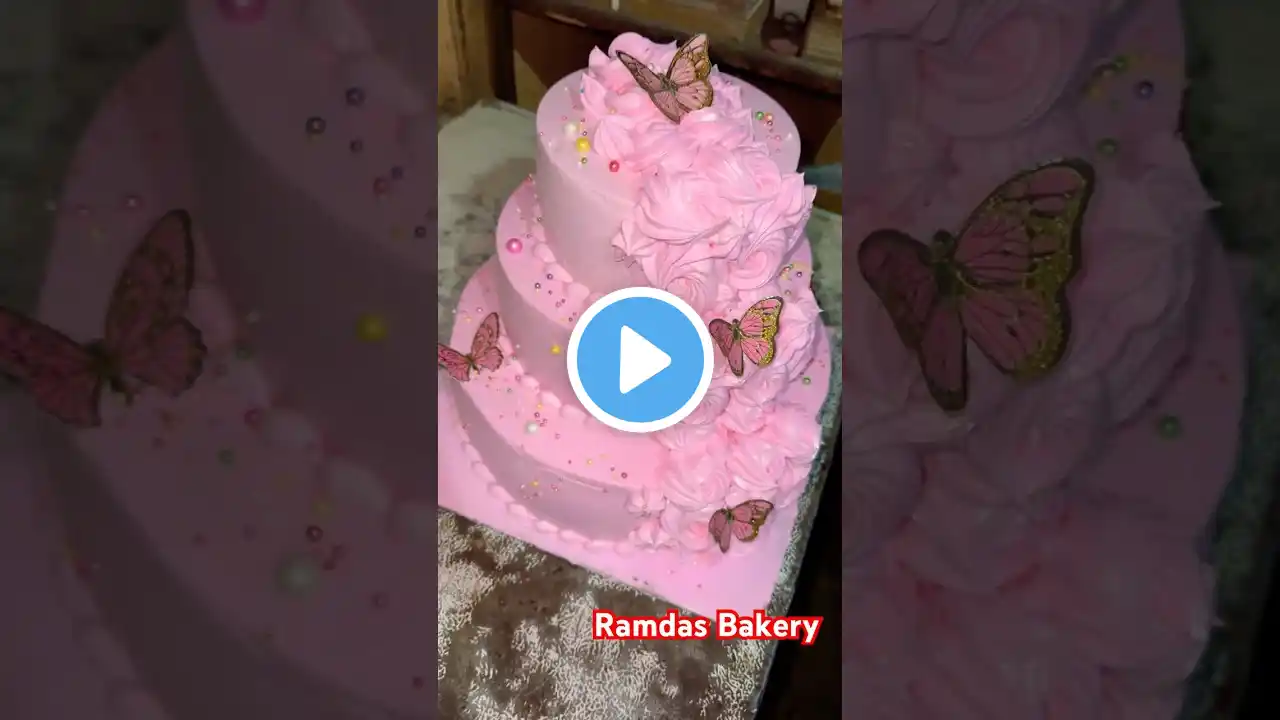 Strawberry cake design | simple cake design at home | #cake #baking #birthdaycake