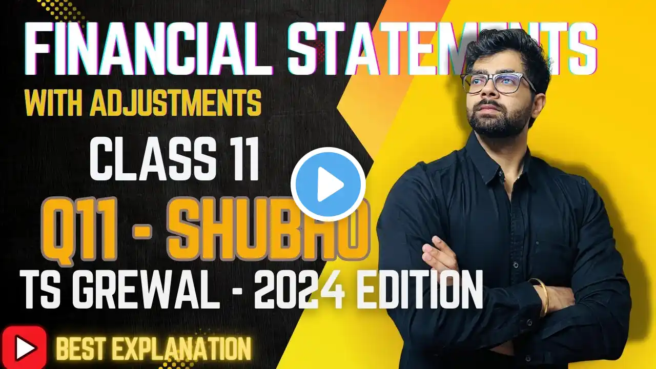 Financial Statement Analysis Final Accounts with Adjustments Q11 TS Grewal Solutions SHUBHO