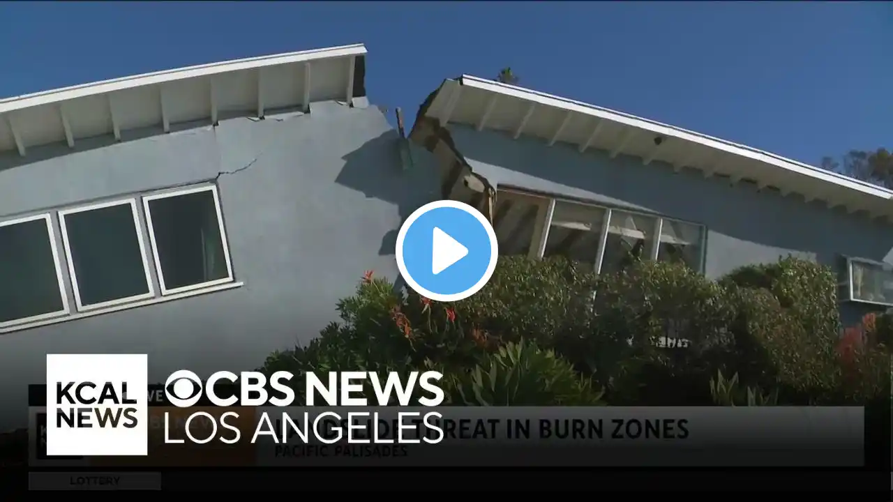 After wildfire, landslide splits Pacific Palisades home