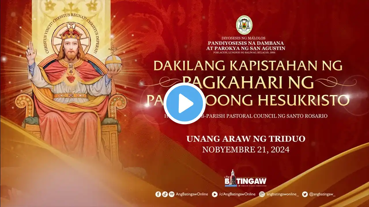 UNANG ARAW NG TRIDUO | 6:00 N.G. | Nobyembre 21, 2024 | Bisita ng Santo Rosario