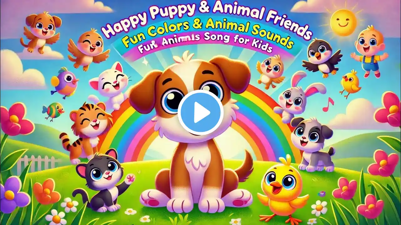 Happy Puppy & Animals friends | Colours & Animals sounds song for kids ..#nurseryrhymes #new #rhymes