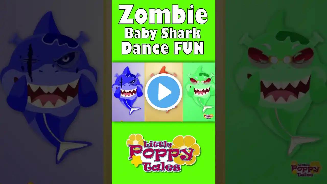 Zombie Baby Shark Dance Fun #littlepoppytales #trendingshorts #viralvideo #kidssongs #shorts