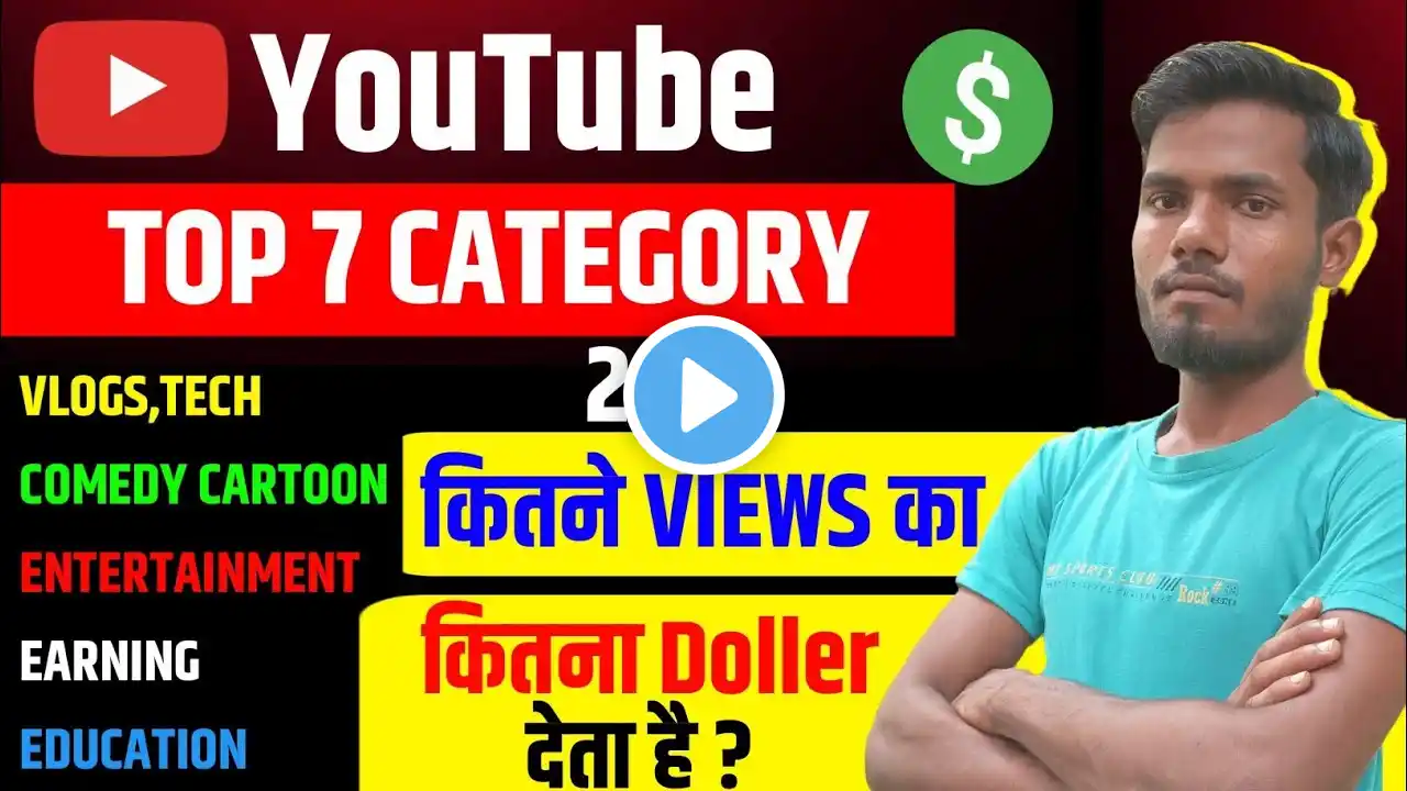 YouTube कितने VIEWS का कितना Doller देता है? | किस Category में कितना Doller बनता है ?| @ManojDey