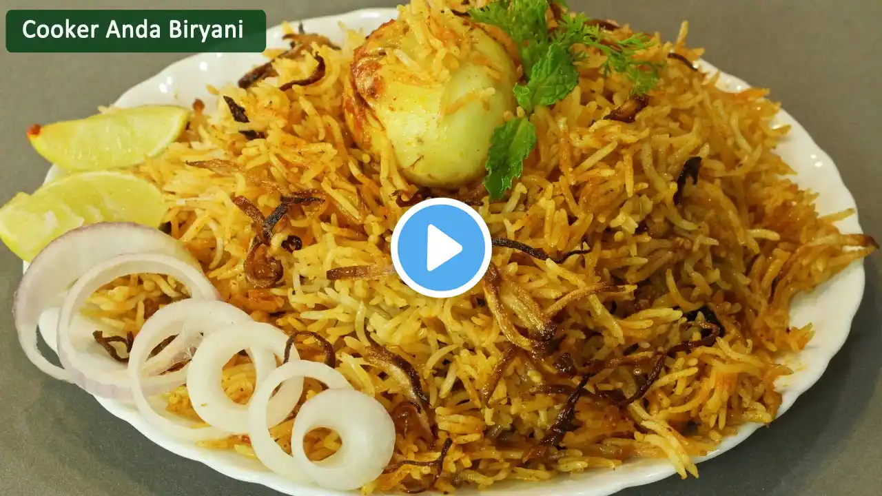 Anda Biryani Recipe in Pressure Cooker | अंडा बिरयानी कुकर में | Quick Egg Biryani | MadhurasRecipe