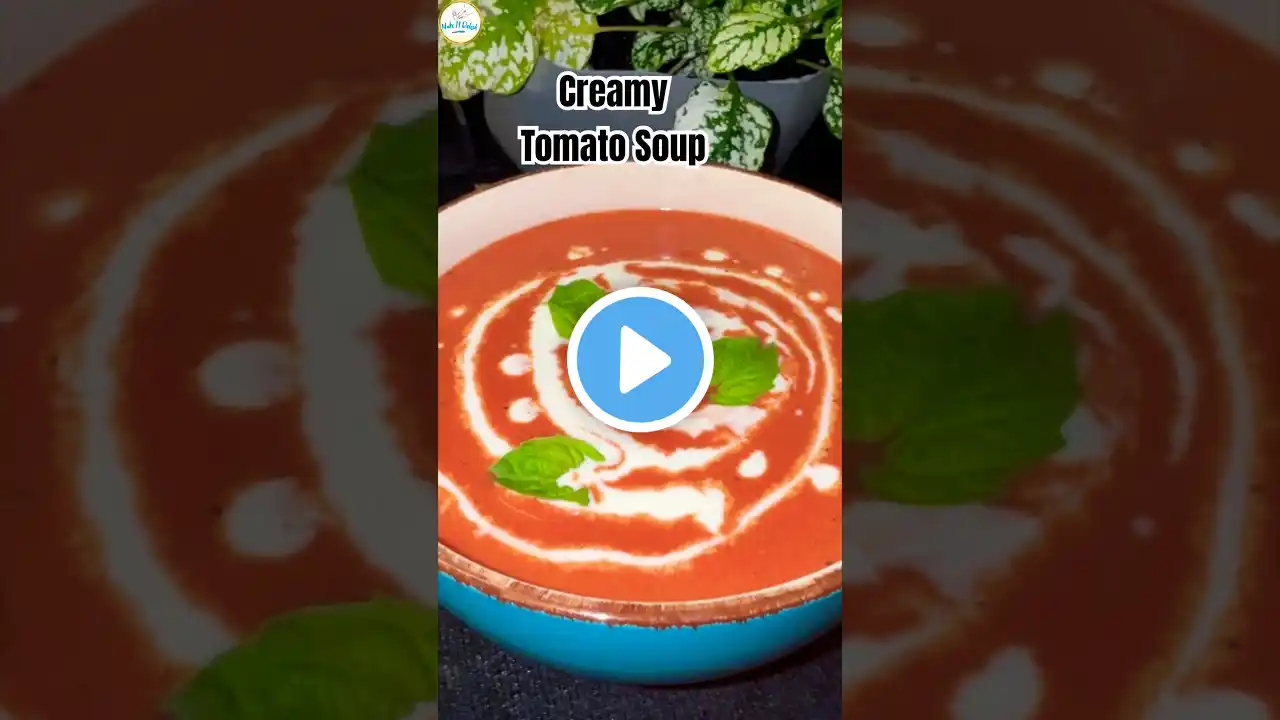 10-Minute Tomato Basil Soup 🍅 No Corn Flour 🌿 #soupseason #healthyeating #comfortfood