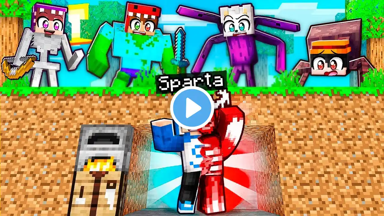 Minecraft: SPARTA CAMBIAFORMAS vs 4 ASESINOS 😱🔪 MINECRAFT SPEEDRUN CAZADORES