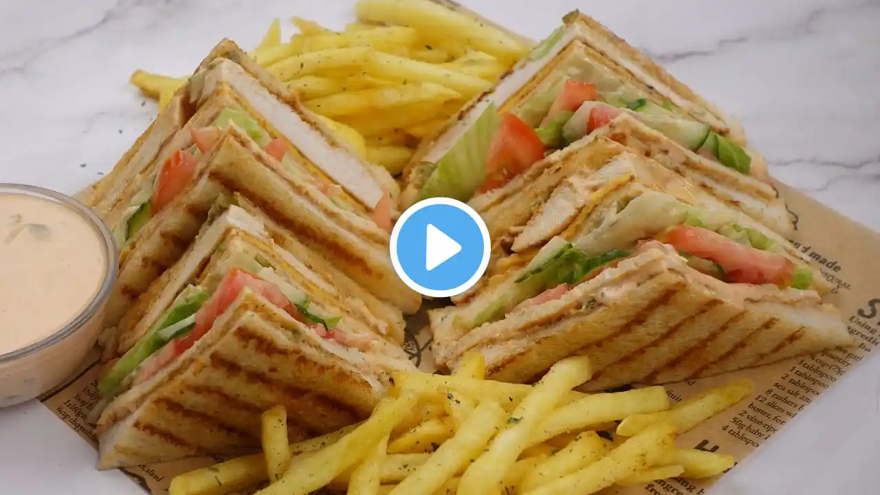 Chicken Club Sandwich Restaurant Style,Kids Lunch Box Recipe By Recipes Of The World