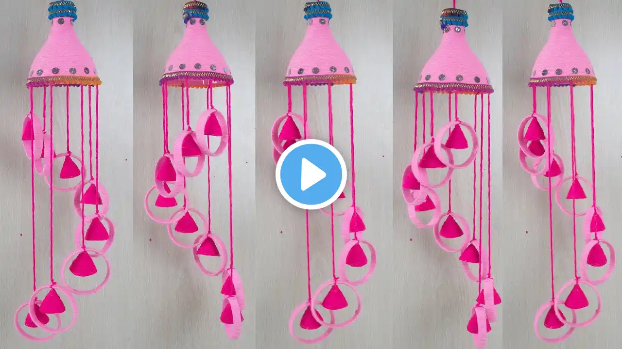 DIY EASY PLASTIC BOTTLE & WOOLEN JHUMER CRAFT | Recycled Bottle Wind Chimes