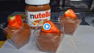 Nutella No Bake Dessert Shots /Only 3 ingredients dessert 😋 /nutella dessert cups