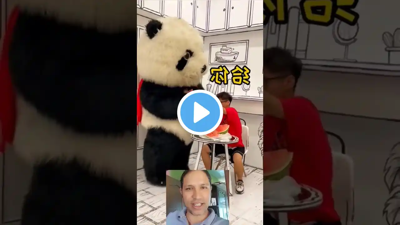 Cute panda and watermelon 🍉😍😍 #shorts #trending #funny #youtubeshorts #comedy #viralvideo #subscribe